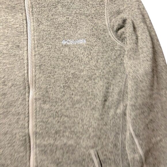 Columbia Sweater Weather Fleece Jacket‎ Womens Sz L Tan Brown Heather Full Zip - Picture 3 of 9